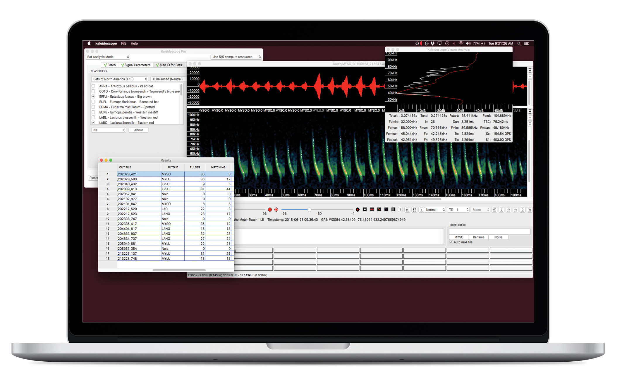 Kaleidoscope Pro Analysis Software | Wildlife Acoustics